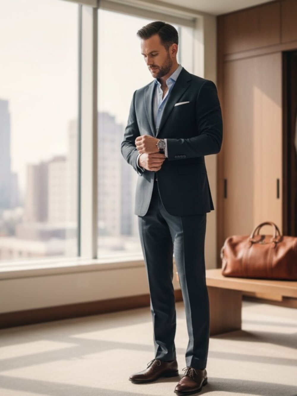 Giorgio Cosani Milano-Italy 3-Button Suit with Pleated Trousers